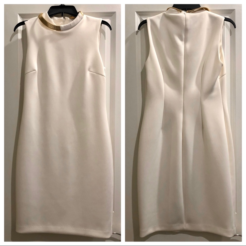 Calvin Klein White Knee Length Dress